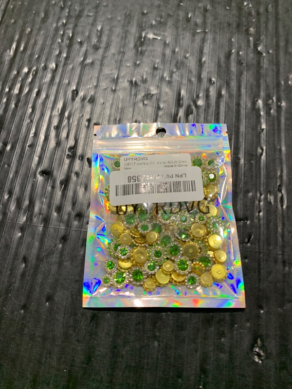 Photo 1 of 100pcs Sew on Rhinestones Crystal Gems Sunflower with Gold Claw Mixed 8mm 10mm 12mm 14mm for Sewing Dress, Clothes, Shoes, Wedding Decoration (06 Light Green)
