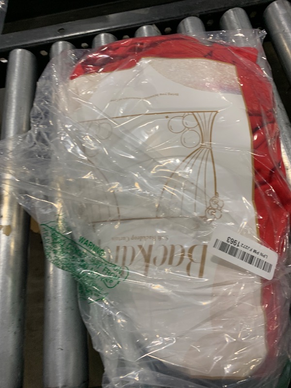 Photo 1 of 10ft x 10ft Red Backdrop Curtains for Party Wedding Wrinkle Free Red Photo Curtains Backdrop Drapes Fabric Decoration for Birthday Party Baby Shower Christmas 5ft x 10ft 2 Panels