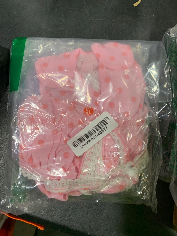 Photo 1 of 2 Pieces Washable Female Diapers with Suspender Comfort Reusable Doggy Diapers Reusable Puppy Sanitary Panties Dog Underwear Diaper for Small Girl Dogs in Period Heat (Pink&Purple,3XL)