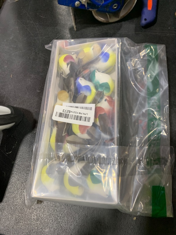 Photo 1 of 12pcs Artificial Birds Clip on Birds for Crafts Decorative Christmas Tree Ornaments Yard Patio Wreath Designs Flower Floral Arrangements Garden Home Decor (Clip Birds)