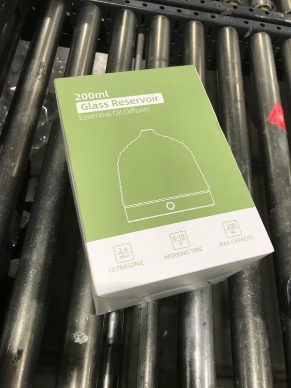 Photo 1 of 200ml Glass Reservoir Essential Oil Diffuser with Glass Dome Ultrasonic Aromatherapy Diffuser with Four Timer Colorful Light Auto-Off for Home Office Bedroom