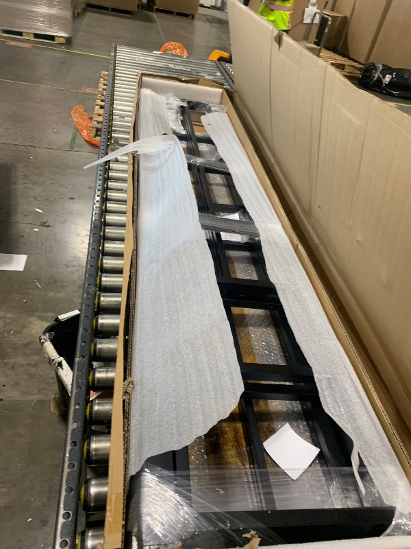 Photo 1 of [SET 2 OF 2] Full Metal Loft Bed with Desk & Storage Shelves, Space-Saving Bed Frame with Ladder & Guardrails for Teens & Adults, Black Finish