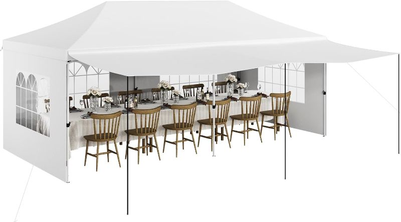 Photo 1 of [SOLD FOR PARTS] Garvee Commercial-Grade 10x20 ft Pop-Up Canopy Tent - 420D Oxford Fabric with PE Windows and 5 Removable Sidewalls, Ideal Heavy Duty Outdoor Shelter for Events, Weddings, and Backyard Gatherings

