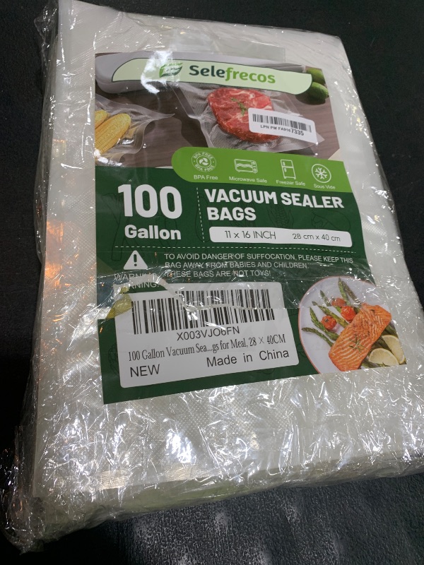 Photo 1 of 100 Gallon Vacuum Sealer Bags, Heavy Duty BPA Free 11 x 16 Inch Vacuum Seal Bags for Food Saver, Seal a Meal, Weston. Commercial Grade Vacuum Food Storage Bags for Sous Vide Freezer Storage Meal Prep