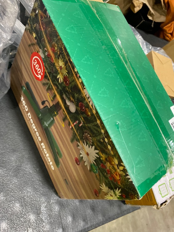 Photo 1 of (2025 Upgrade) Rotating Christmas Tree Stand with Remote Control, Stable 360 Revolving Tree Base Stand, Up to 7.5ft 90lb. Adjustable Christmas Tree Holder for Xmas Tree, Artificial Tree (Green)