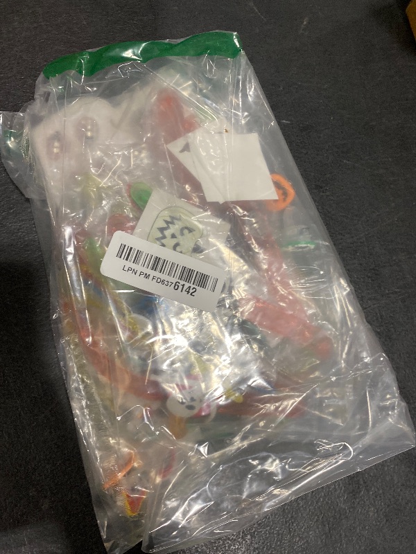 Photo 1 of 100 PCS Halloween Party Favors for Kids, Halloween Glow in The Dark Toys Bulk Party Supplies Light Up Necklace LED Ring Bracelet Halloween Goodie Bag Fillers Treats for Classroom Prizes Trick or Treat