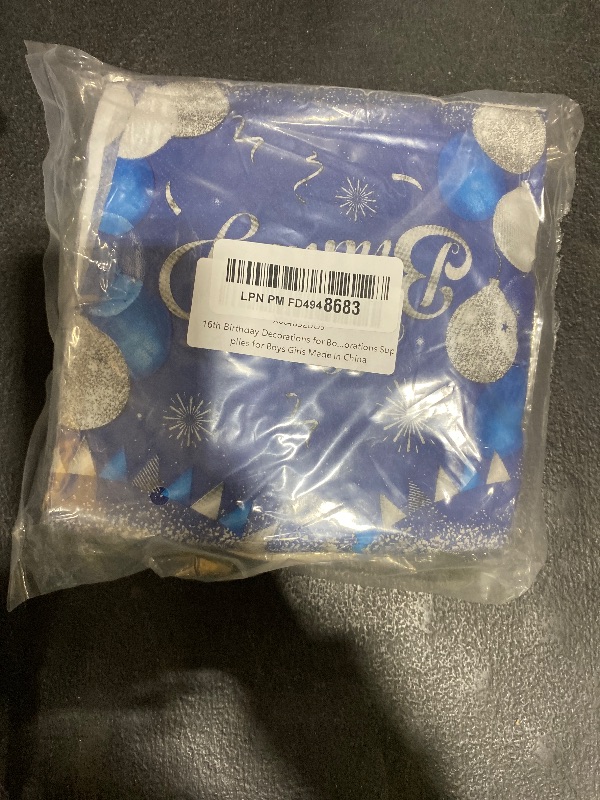 Photo 1 of 16th Birthday Decorations for Boys16th Birthday Party Tableware Set 16 Years Old Birthday Party Dessert Plates Napkins Blue and Silver Happy 16th Birthday Party Decorations Supplies for Boys Girls