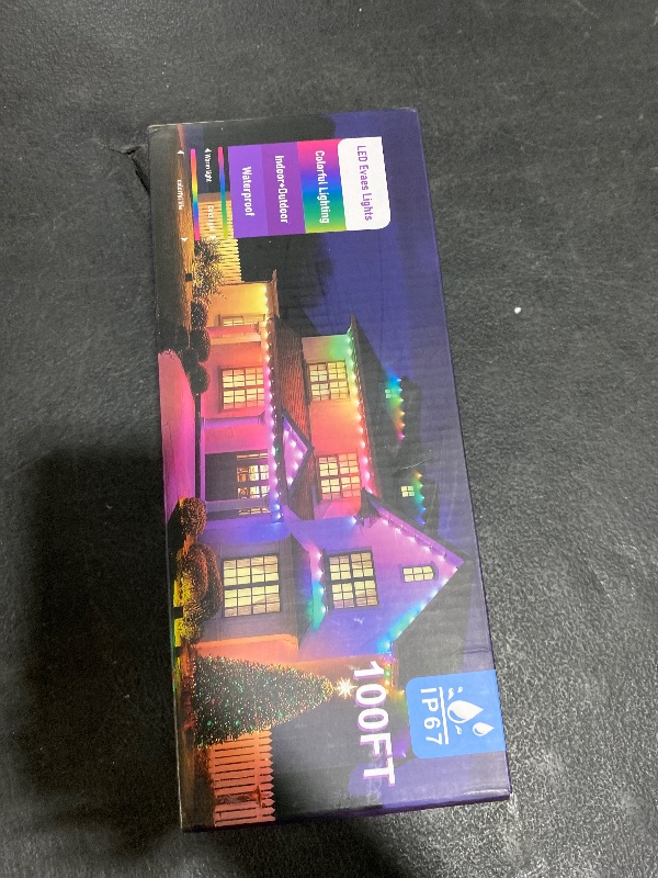 Photo 1 of 100FT Permanent Outdoor Lights for House, 2025 RGB LED Waterproof Christmas Lights Outdoor with Smart APP Remote Control, Outside Eaves Lighting House Decor for Holiday, Halloween, Roof, Party, Dailyk