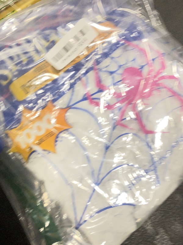 Photo 1 of 1000 sqft Spider Webs Halloween Decorations Bonus with 30 Fake Spiders, Super Stretch Cobwebs for Halloween Indoor and Outdoor Party Supplies