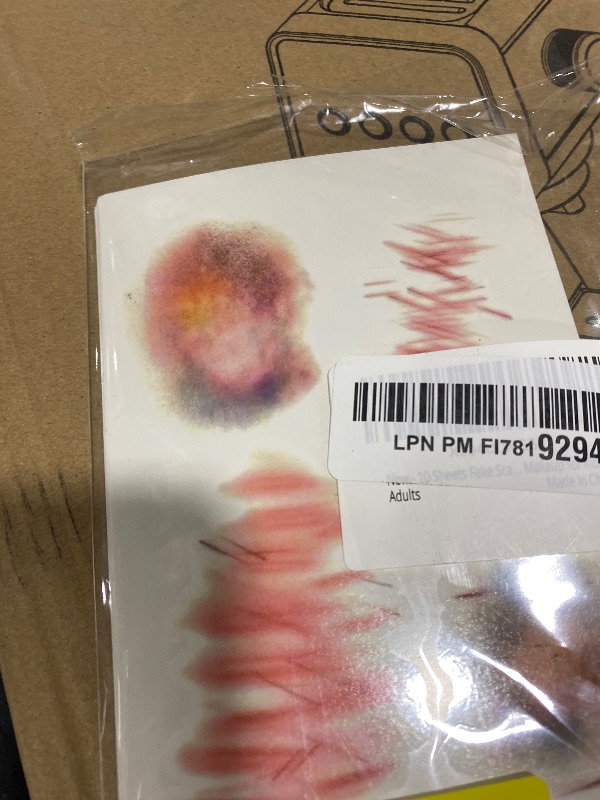 Photo 1 of 10 Sheets Fake Scar Tattoo Makeup Halloween Fake Scar Stickers - Temporary Decals Prank Props for Zombie, Vampire, Masquerade, Cosplay Horror Makeup for Kids Adults