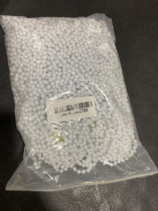 Photo 1 of 100 PCS White Bead Necklaces, 33" White Mardi Gras Beads, Christmas Beads Necklaces, 4th of July Beads Necklaces, Parade Throws Accessories for Christmas Independence Day New Year Party Favors