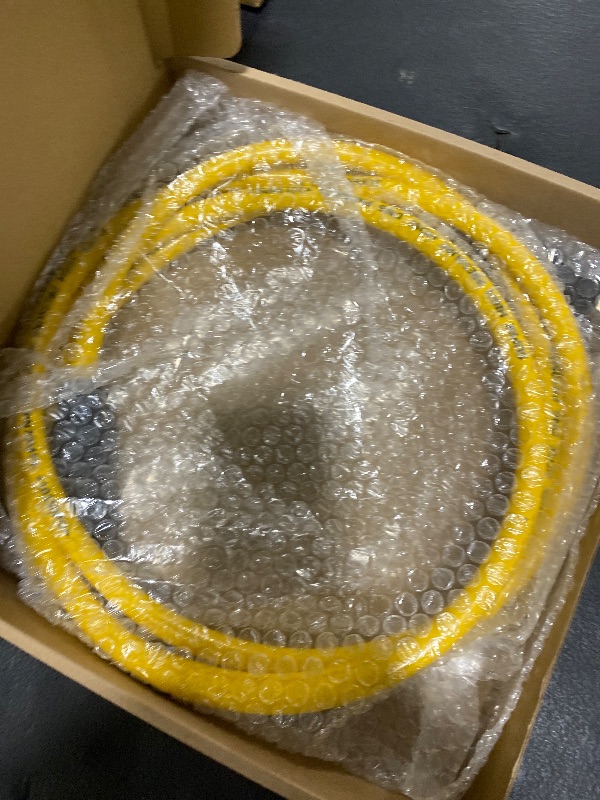 Photo 1 of 10ft High Pressure Hydraulic Hose, 3/8" Thread Hydraulic Hose Assembly, 10000 psi Hydraulic Pressure Test Hose, Yellow, Length 10ft