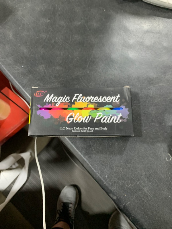 Photo 1 of [6 Bottles, 1 oz. Each] Body Paint Glow Blacklight Reactive Neon Fluorescent Paint - Safe For Skin - Washable - Non-Toxic - Six Colors Kit