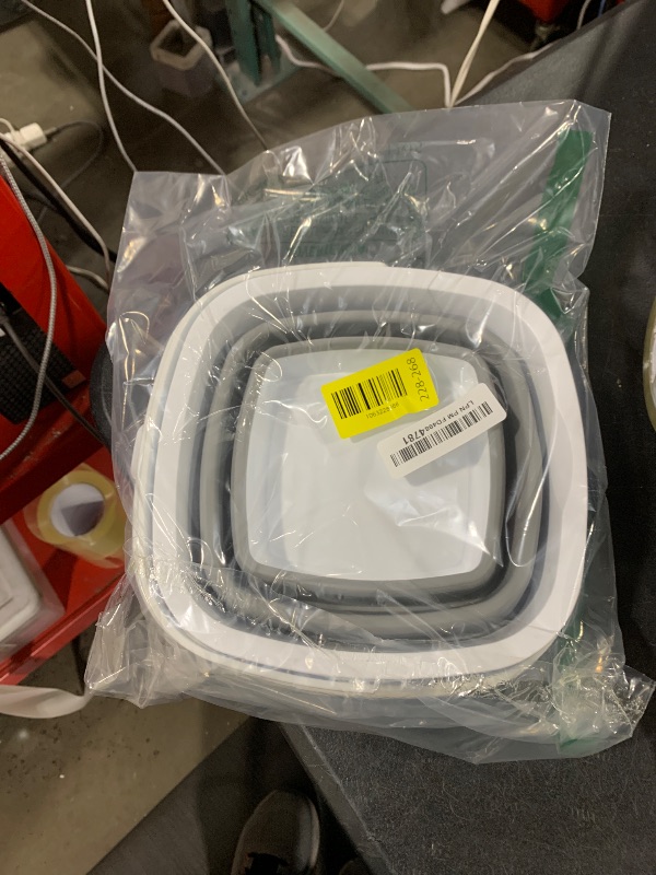 Photo 1 of 2 Pack Collapsible Plastic Bucket with Handle 0.79 Gallon (3L) Each Foldable Rectangular Tub for Cleaning Camping Essentials Space Saving Outdoor Portable Bucket for Camping