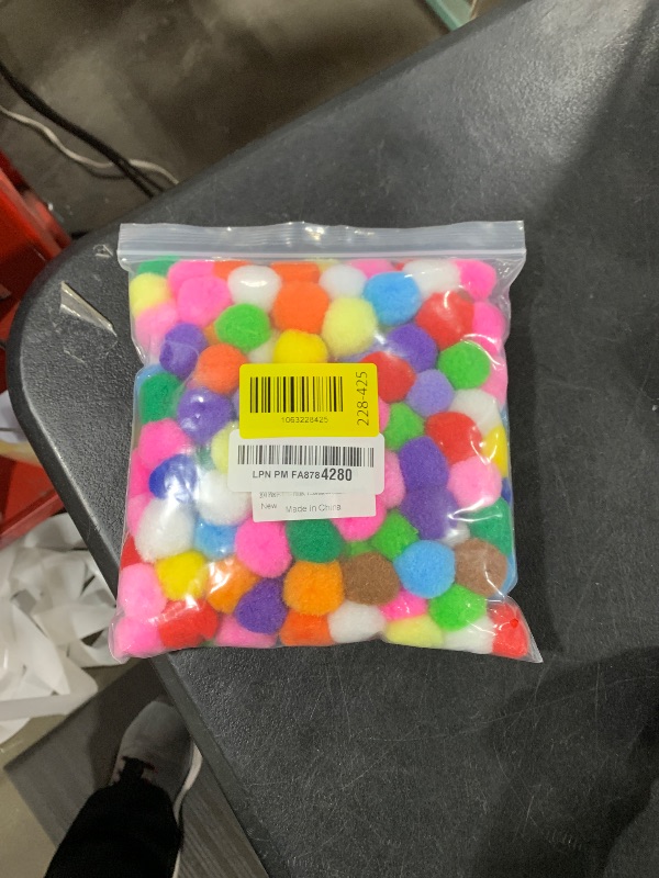 Photo 1 of 200 Pieces Pom Poms, 1 Inch Craft Pom Poms, Fuzzy Pompom Puff Balls for DIY Arts, Crafts Projects, Home Decorations (Multi-Colored)