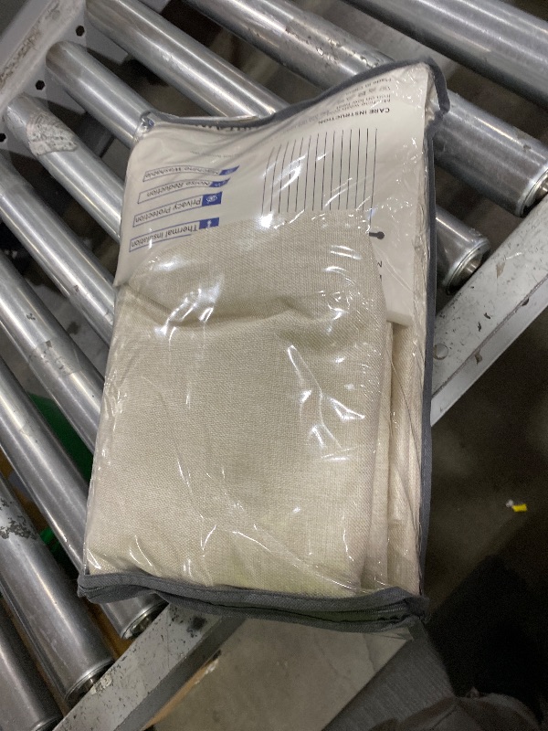 Photo 1 of 100% Blackout Shield Linen Blackout Curtains for Bedroom 84 Inches Long, Back Tab/Rod Pocket Living Room Drapes, Thermal Insulated Blackout Curtains 2 Panels Set, 50" W x 84" L, Cream