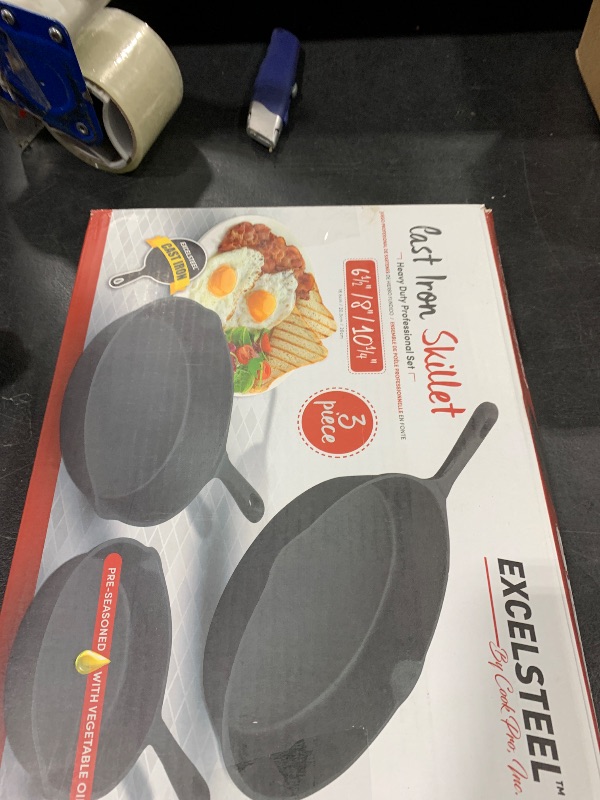 Photo 1 of 3 Pc Cast Iron Skillet Set