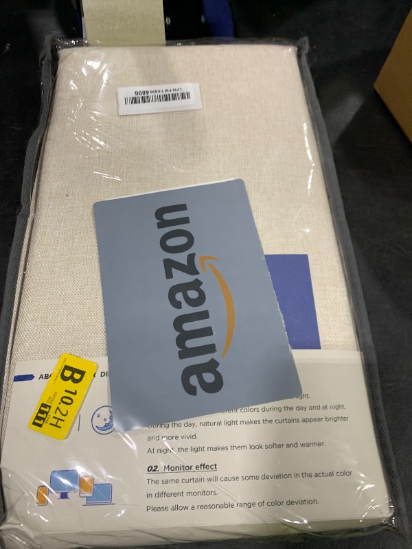 Photo 1 of 100% Blackout Shield Linen Blackout Curtains for Bedroom 108 Inches Long, Back Tab/Rod Pocket Living Room Drapes, Thermal Insulated Blackout Curtains 2 Panels Set, 50" W x 108" L,Cream