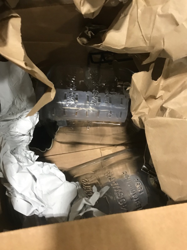 Photo 1 of 1 Gallon Glass Drink Dispensers For Parties 2PACK.Beverage Dispenser,Glass Drink Dispenser With Stand And Stainless Steel Spigot 100% Leakproof.Lemonade Dispenser With Ice Cylinder.Laundry Detergent