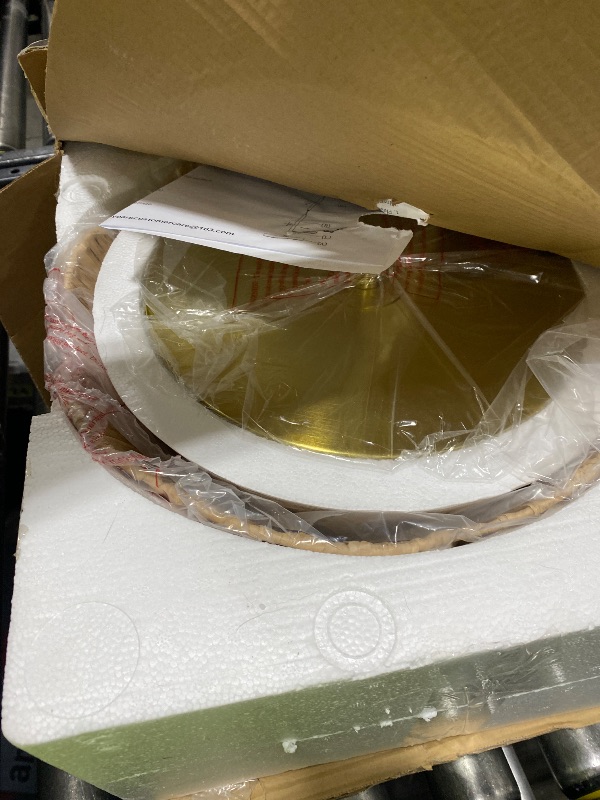 Photo 1 of Oneach Arc Floor Lamp for Living Room,Rattan Boho Floor Lamp with Hand-Woven Shade, Foot Switch,Gold Metal Base & Pole,Farmhouse Standing Lamp for Bedroom Corner,Reading