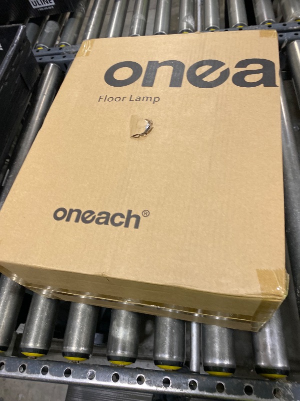 Photo 1 of Oneach Arc Floor Lamp for Living Room,Rattan Boho Floor Lamp with Hand-Woven Shade, Foot Switch,Gold Metal Base & Pole,Farmhouse Standing Lamp for Bedroom Corner,Reading