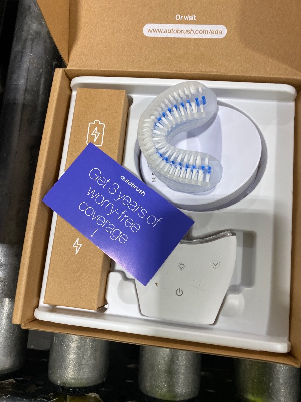 Photo 1 of Autobrush Sonic Pro Electric Toothbrush – Only ADA Accepted U-Shaped Brush, Clinically Proven Up to 5.1X Better Cleaning, 30-Second Full Mouth 360 Clean, Rechargeable, Waterproof, White, Men's Regular