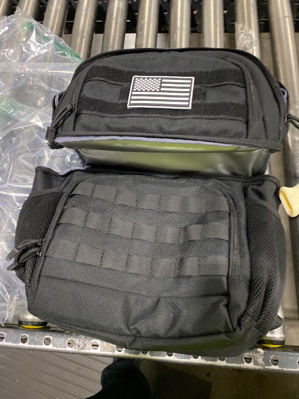 Photo 1 of MOZETO Lunch Backpack for Men, Tactical Inspired Double Deck Cooler Backpack Insulated Leakproof RFID Lunchbox for Work