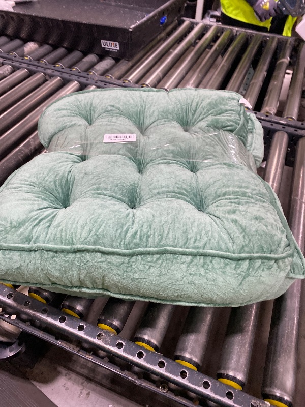 View 2 of 1 MIDDLE ONE Floor Pillow Set of 2, Memory Foam Meditation Cushion, Floor Cushions for Adults Sitting, Large Square Seat Cushions for Yoga, Living Room, 20x20 Inch (Green)