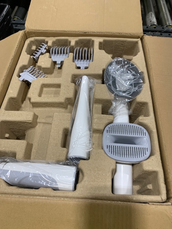 View 3 of  Dog Grooming Vacuum, Pet Grooming Vacuum Kit 2.3L Suction 99% Pet Hair with 5 Tools for Dog Cat for Shedding Grooming, Low Noise (Grey & White) 