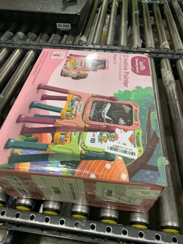 Photo 1 of  Art Easel for Kids Double Sided Magnetic Drawing Board with Letters & Numbers, Adjustable Standing Easel for Toddlers, Creative Play & Learning Toys for Girls - Purple 