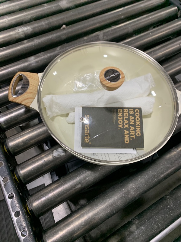 Photo 1 of  SENSARTE Ceramic Nonstick Frying Pan Skillet with Lid, 12 Inch Large Deep Frying Pan, 5 Qt Saute Pan, Induction Pan, Healthy Non Toxic Cooking Pan with Helper Handle, PFOA PFAS PTFE Free 