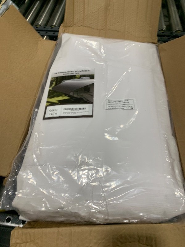 Photo 1 of  15FT RV Awning Fabric Replacement (Fabric 14'2"),Grey Fade-Heavy Duty 18.5oz Vinyl Camper Canopy,Compatible with Major RV Awning Brands - Waterproof Travel Trailer Sunshade 