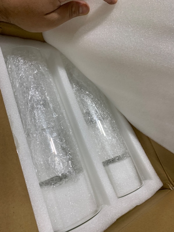 Photo 1 of 48 Pack Thick Glass Cylinder Vases 4,6,9,12 Inch Tall Clear Flower Vase Hurricane Floating Candle Holder for Table Centerpiece Wedding Home Decor