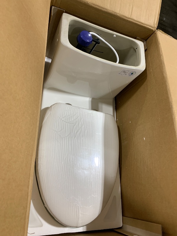 Photo 1 of HOROW One-Piece Elongated Toilet, 1.28 GPF High Efficiency, Easy Cleaning Design, Left-Hand Flush Lever, Soft-Close Seat, Compact Modern Bathroom Toilet, 12'' Rough-In, White Ceramic Bowl