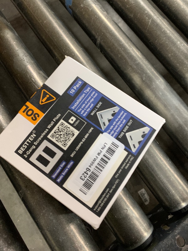 Photo 1 of (10 Pack) BESTTEN USWP6 Matte Snow White 2-Gang Screwless Wall Plate, Decorator Outlet Cover, H4.69” x W4.73”, for Light Switch, Dimmer, USB, GFCI, Receptacle