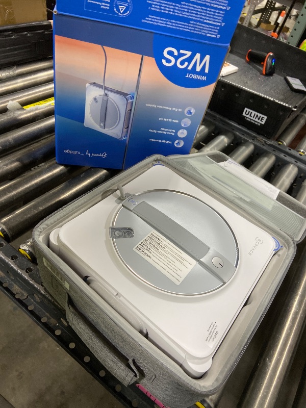 Photo 1 of ECOVACS WINBOT W2S Window Cleaning Robot, Intelligent Edge-to-Edge Cleaning with TruEdge Scrubbers, 3 Water Nozzles, 10-Level Safety System, Win-SLAM 4.0 Route Planning, Even Climbing System