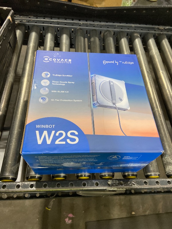 Photo 1 of ECOVACS WINBOT W2S Window Cleaning Robot, Intelligent Edge-to-Edge Cleaning with TruEdge Scrubbers, 3 Water Nozzles, 10-Level Safety System, Win-SLAM 4.0 Route Planning, Even Climbing System