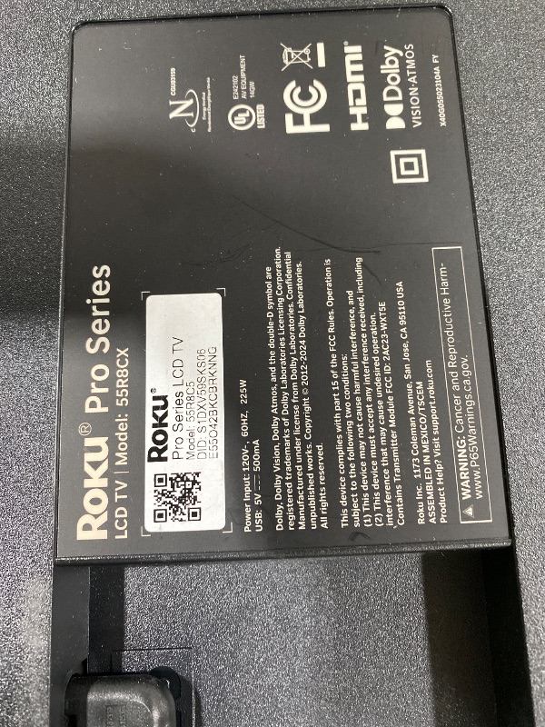 Photo 1 of Roku Smart TV – 55-Inch Pro Series, Mini-LED TV – RokuTV with Backlit Voice Remote Pro – Flat Screen 4K QLED Television with 120Hz Refresh Rate & Dolby Vision IQ, Live News, Sports, Entertainment