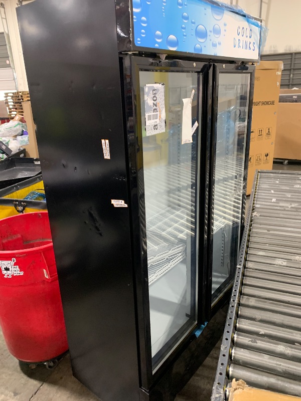 Photo 1 of ECEVT 41.3''W Commercial Beverage Refrigerators, 30 Cu.ft. Glass Door Refrigerator Upright Display Cooler with Soft LED Light and Adjustable Shelves for Restaurant Grocery Stores Home