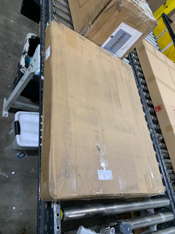 Photo 1 of LITTLE TREE 55 Inches Kitchen Island with Storage, 3-Tier Farmhouse Wooden Stationary Island Table with Large Worktop & Leg Room, Modern Coffee Bar Table with Storage Shelf for Kitchen, Rustic Brown