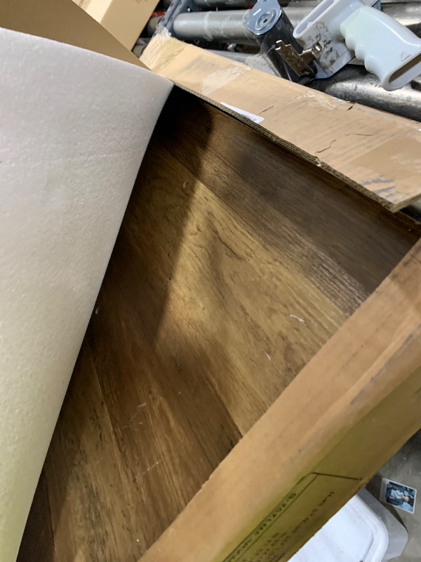 Photo 1 of LITTLE TREE 55 Inches Kitchen Island with Storage, 3-Tier Farmhouse Wooden Stationary Island Table with Large Worktop & Leg Room, Modern Coffee Bar Table with Storage Shelf for Kitchen, Rustic Brown