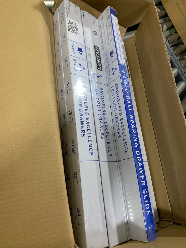 Photo 1 of  20 inch 3 fold ball bearing drawer slide pack 