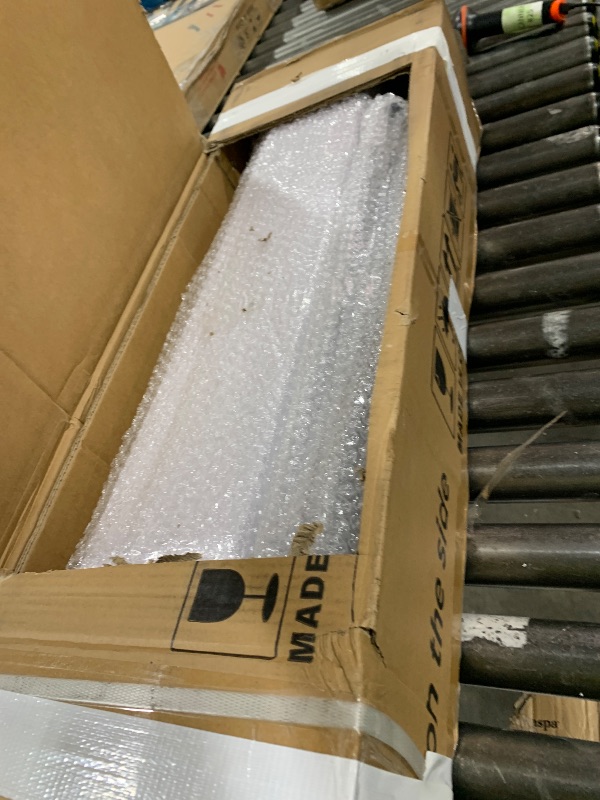 Photo 1 of ALAMEDADT 40''x84'' Sliding Barn Door with 7 Ft Barn Door Hardware Kit& Handle& Floor Guides,Pre-Drilled Holes Easy Assembly - Include Installation Manual, Water-Proof PVC Surface, H-Frame, White