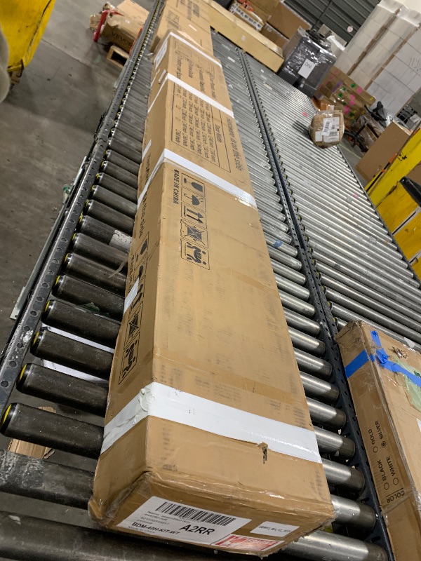 Photo 1 of ALAMEDADT 40''x84'' Sliding Barn Door with 7 Ft Barn Door Hardware Kit& Handle& Floor Guides,Pre-Drilled Holes Easy Assembly - Include Installation Manual, Water-Proof PVC Surface, H-Frame, White