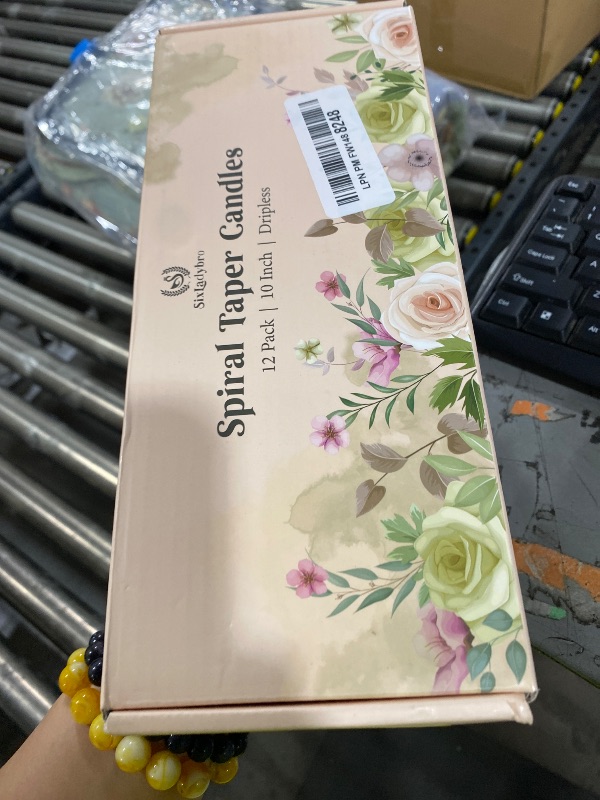 Photo 1 of 10 Inch Cream Spiral Taper Candles for Home Decoration, 12 Pack Candy-Color Candlesticks for Dinner Party Wedding Holiday