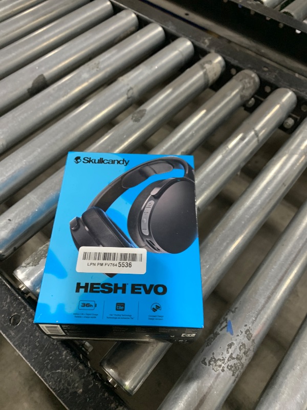 Photo 1 of Skullcandy Hesh Evo Wireless Over-Ear Bluetooth Headphones with Extra USB-C Charging Cable, Noise Isolating, 36 Hours Battery, Foldable Lightweight Design, Microphone for iPhone Android - True Black