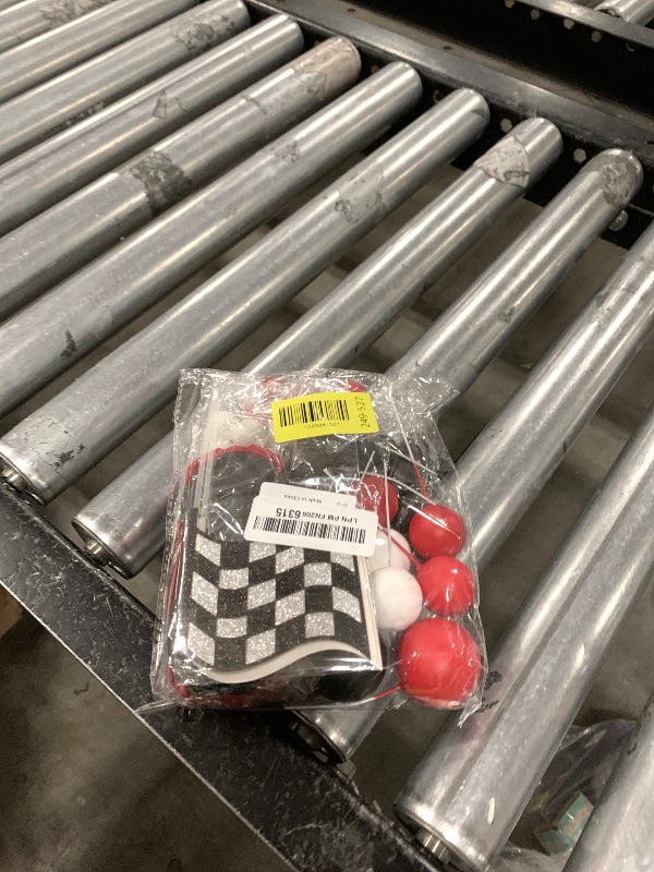 Photo 1 of 30PCS Race Car Cake Toppers - Checkered Flag Race Car Birthday Decoration with Red, Black, White Balls for Race Car Themed Birthday Party