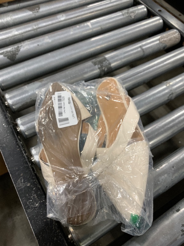 Photo 1 of **USED** Rekayla Mules for Women Pointed Toe Flats Backless Loafers Slip On Shoes for Women, Off-White Size 9