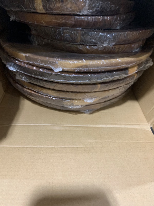 Photo 1 of Maxdot 24 Pcs Acacia Wood Dinnerware Set, Round Wooden Plates, Solid Wooden Bowls and Tea Cups, Acacia Wood Tableware Supplies, Lightweight for Dishes Snack, Dessert, Set for 4