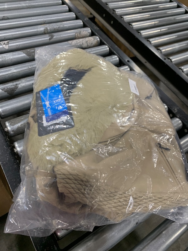 Photo 1 of GSOU SNOW Womens Ski Suit One Piece Snowsuit Snowboard Jacket Slim Snow Jumpsuit Faux Fur Ski Outfit Waterproof Windproof Insulated,Khaki S